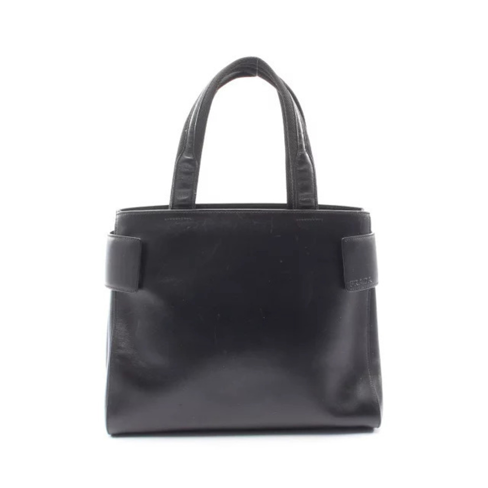 Prada black textured calfskin Leather Tote Bag